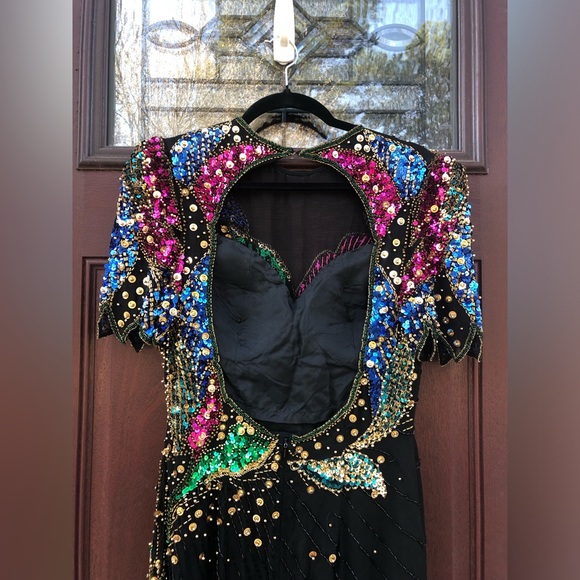 Vintage 1980s Beaded “Alyce Designs” Prom / Formal Dress - Picture 5 of 17